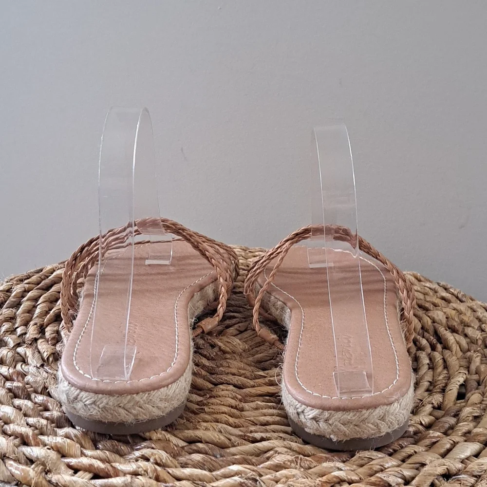 NWOT Madewell Womens Kathryn Slip On Espadrille Sandals‎ Tan Leather Size 9.5